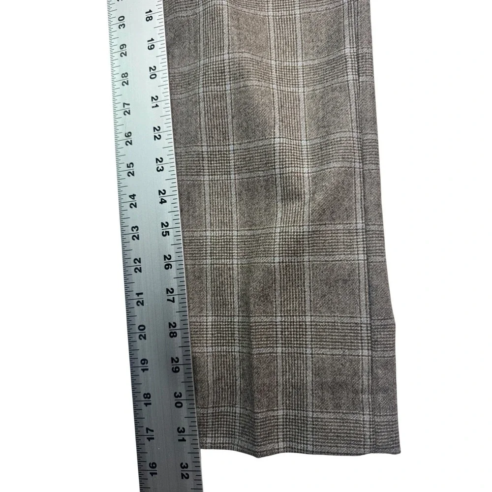 Banana Republic 30x32 Brown Plaid Flannel Wool Pants Trousers Italian Fabric